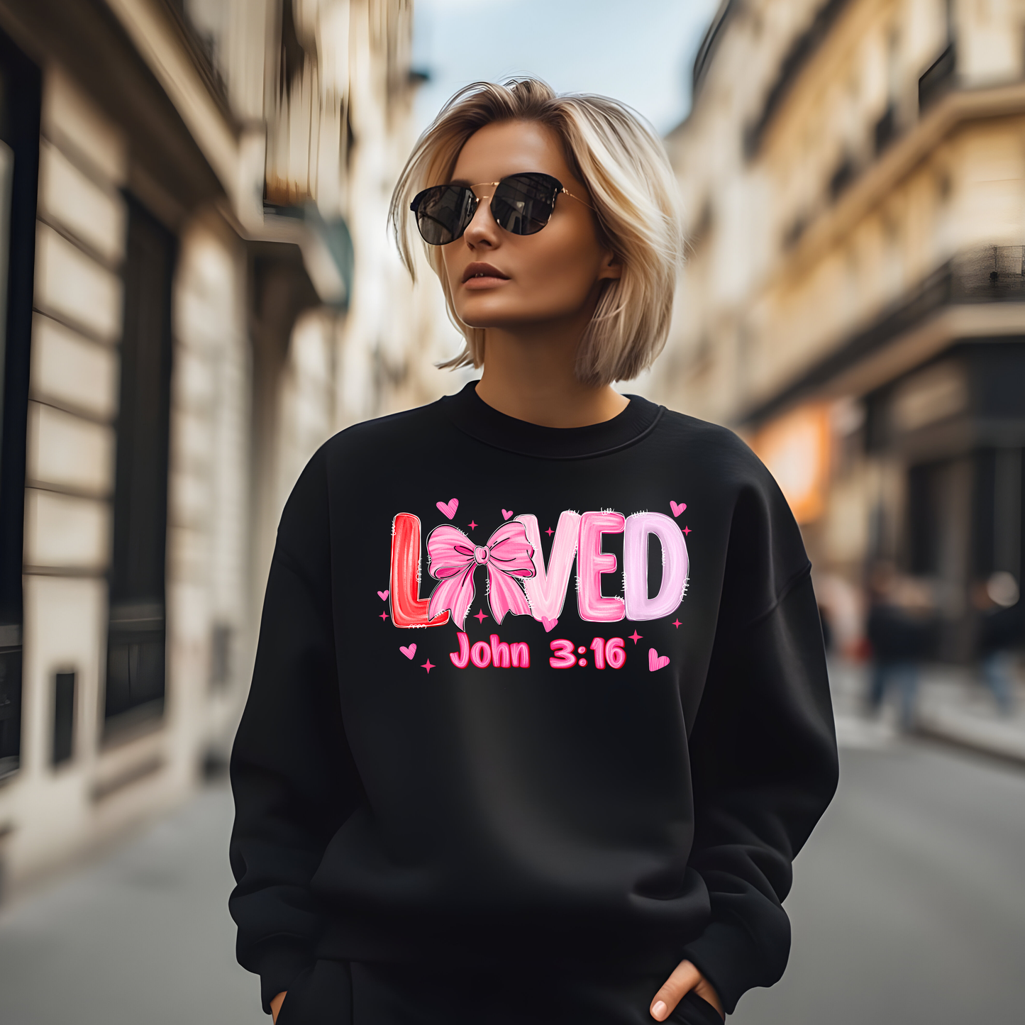 Loved John 3:16 Valentine Sweatshirt | Christian Women’s Faith Crewneck