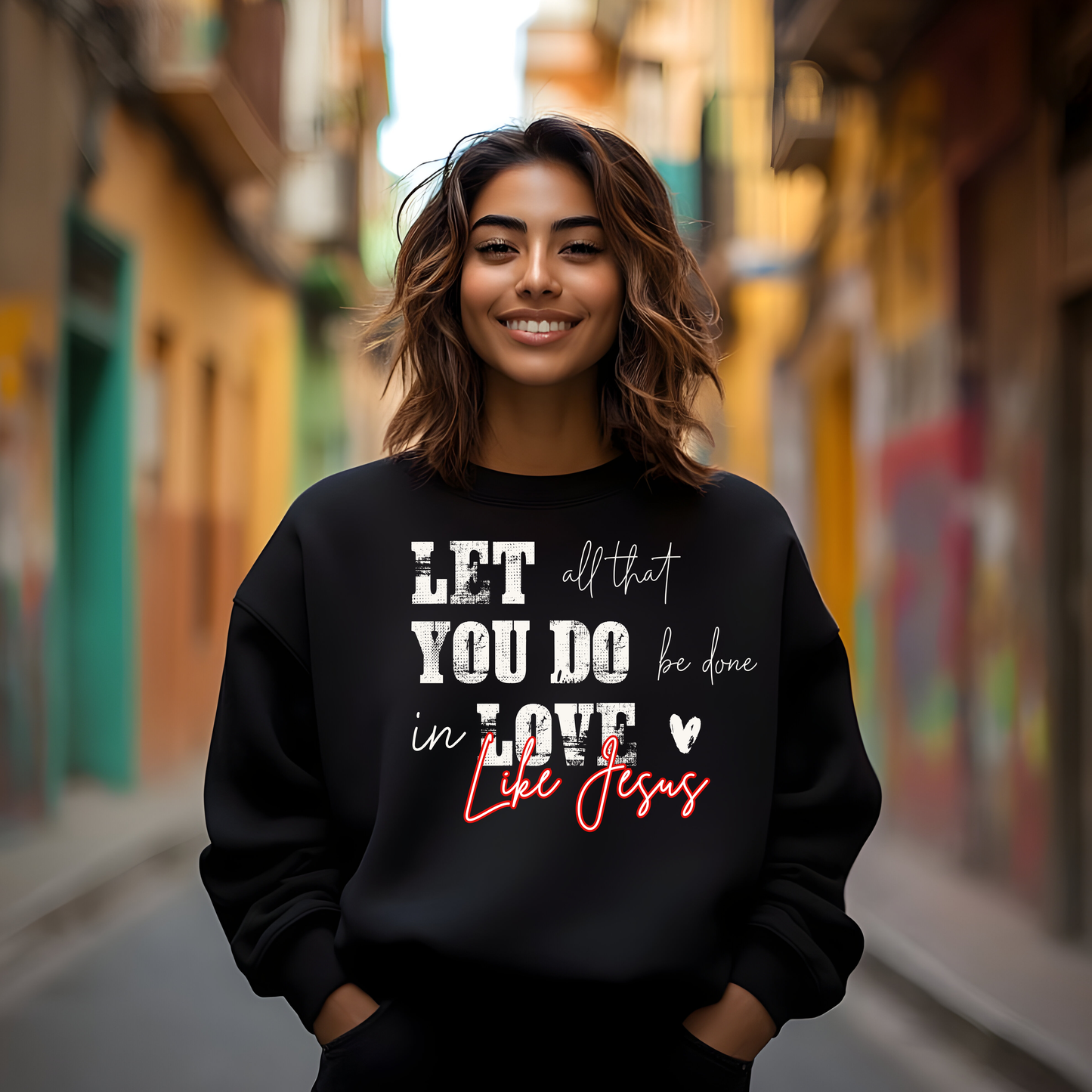 Let All You Do Be Done In Love Sweatshirt | Christian Unisex Valentine Crewneck