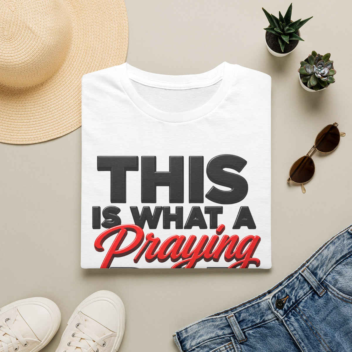 This Is What A Praying Dad Looks Like™ | Christian Father's T-Shirt | Faith-Based Dad Gift