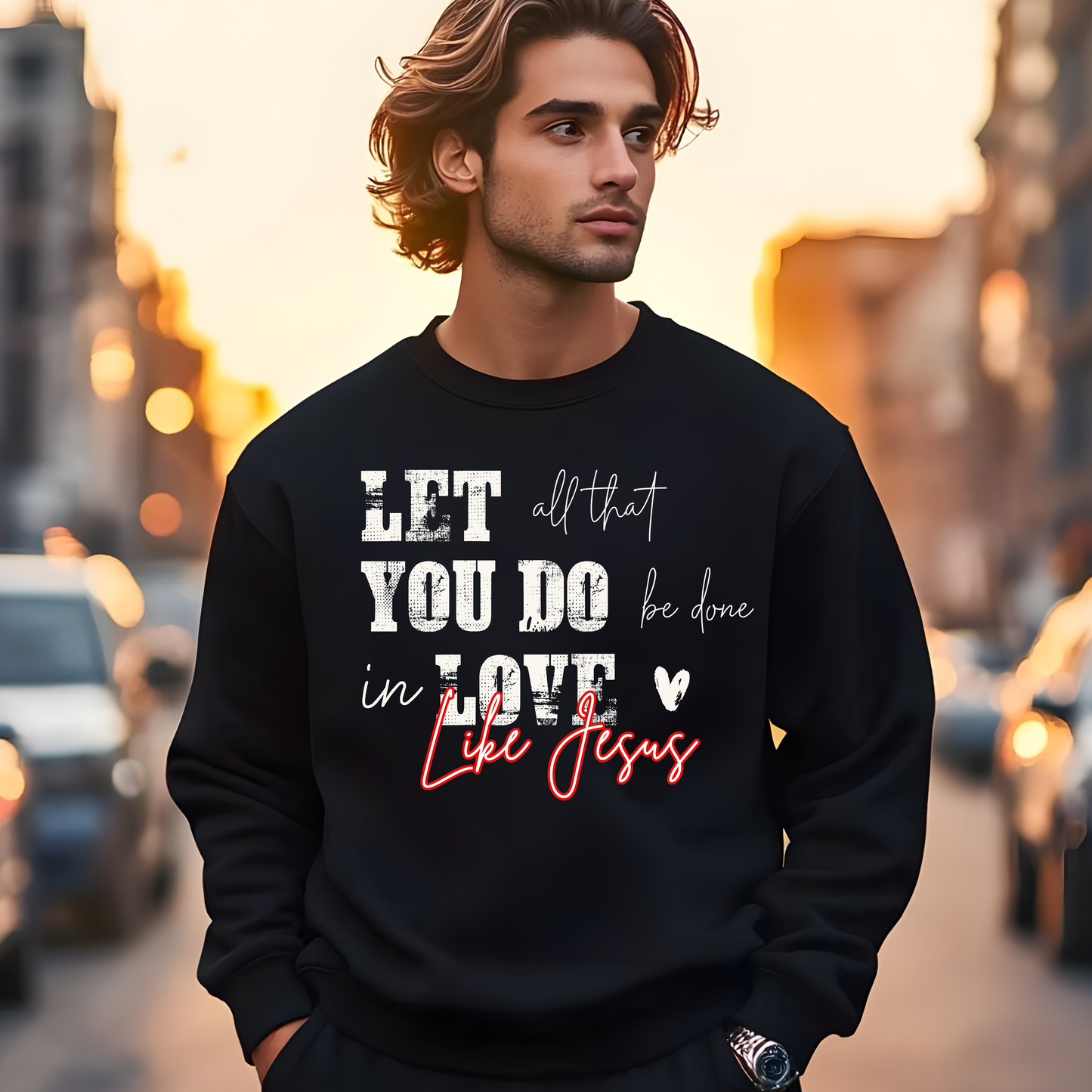 Let All You Do Be Done In Love Sweatshirt | Christian Unisex Valentine Crewneck