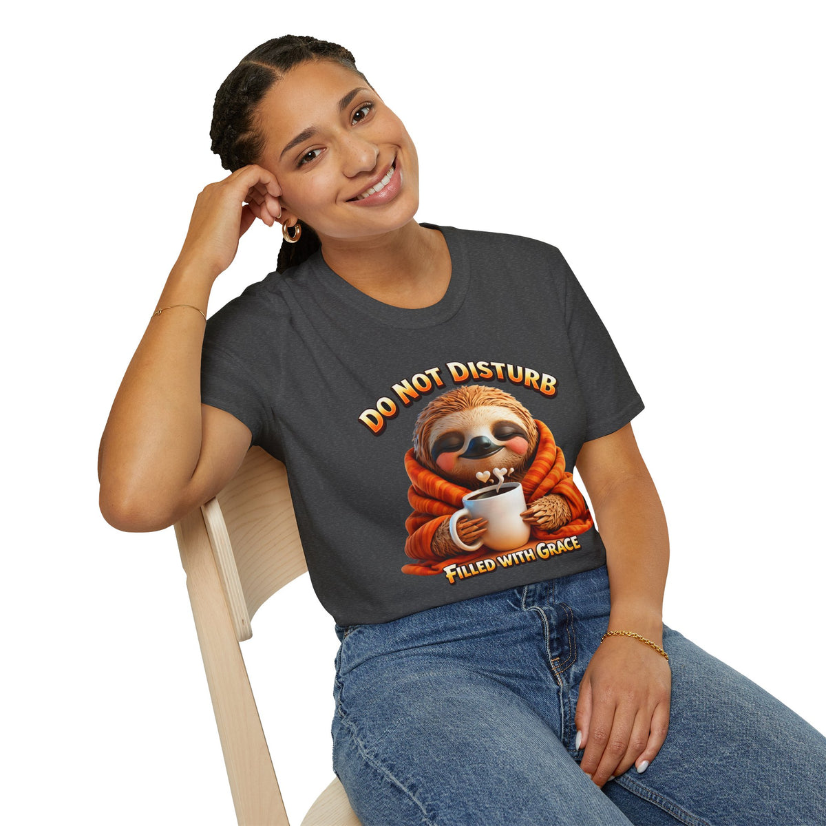 Do Not Disturb Sloth T-Shirt — Cozy 'Filled With Grace' Graphic Tee