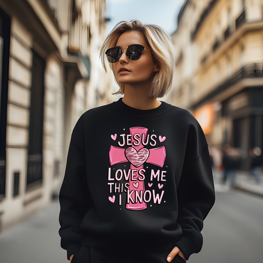 Jesus Loves Me Valentine Sweatshirt | Christian Women’s Faith Crewneck