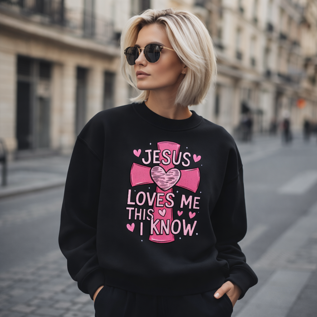 Jesus Loves Me Valentine Sweatshirt | Christian Women’s Faith Crewneck