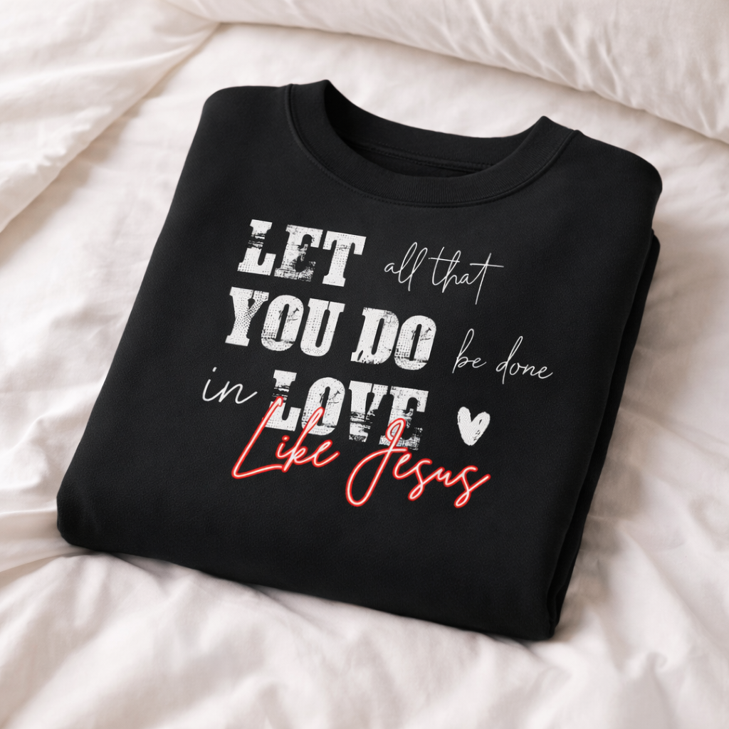 Let All You Do Be Done In Love Sweatshirt | Christian Unisex Valentine Crewneck