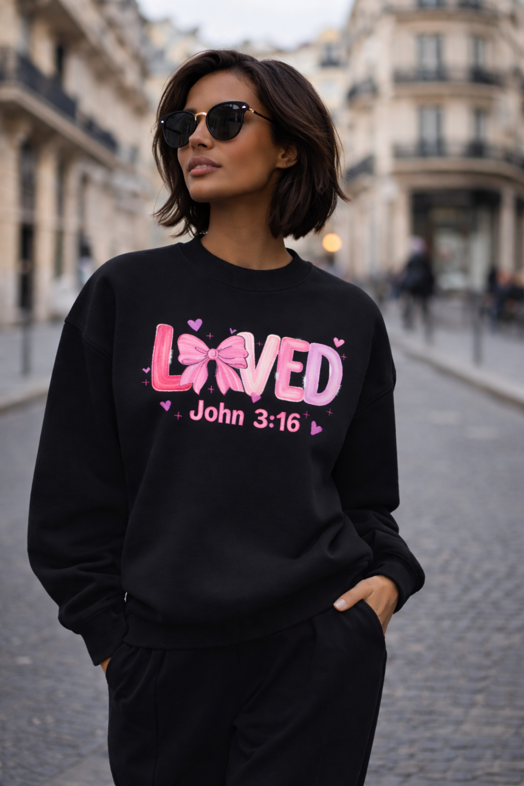 Loved John 3:16 Valentine Sweatshirt | Christian Women’s Faith Crewneck