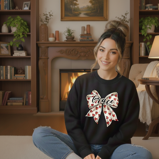 Grace Bow Cozy Crewneck Sweater